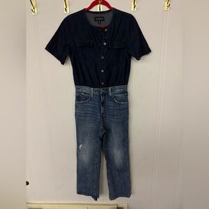 Unique Lucky Brand Indigo full Denim romper!! Jean on Jean!!
